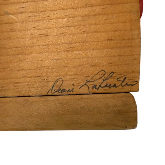 Wooden Napkin Holder Apple Handpainted Vintage Kitchen Decor Cottagecore Rustic - Picture 5 of 11